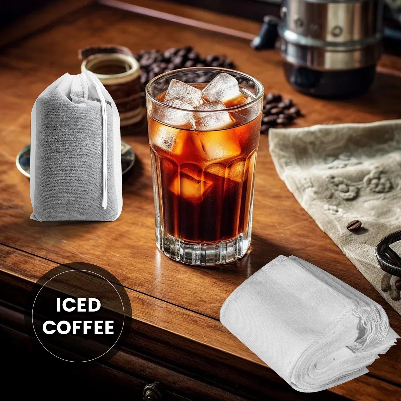 URCYLA Cold Brew Bags, 120 Count Coffee Filter 4 * 4*6 Inch, White
