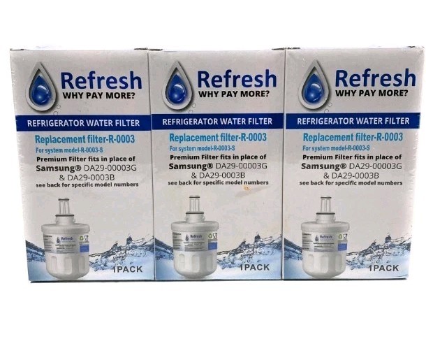 Refresh R-0003 Refrigerator Water Filter Replacement Samsung Lot of 3