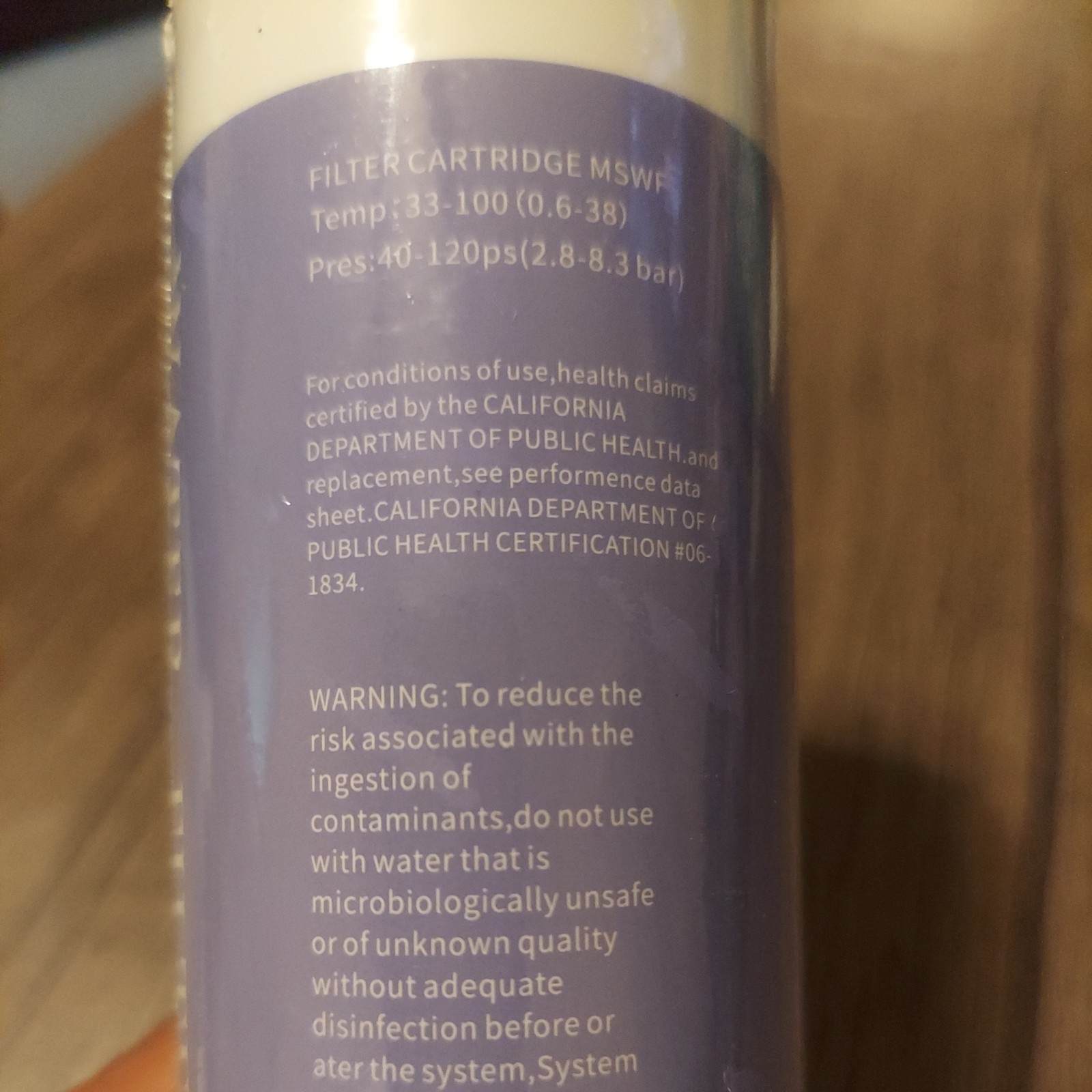GE MSWF Filter Cartridge For Refrigerator