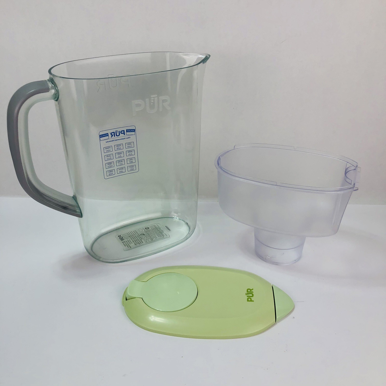 PUR PLUS 7-Cup Lead Reducing Water Filter Pitcher Green w/ 2 New Sealed Filters