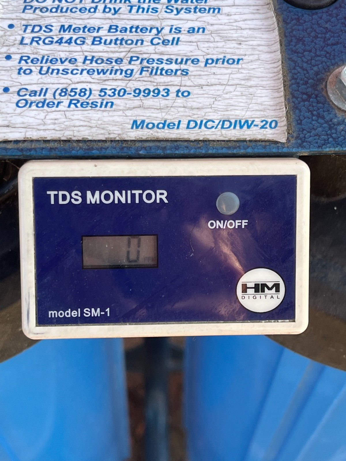 CR Spotless DIC-20 DI Water System Dual Canister w/ TDS Meter AS-IS