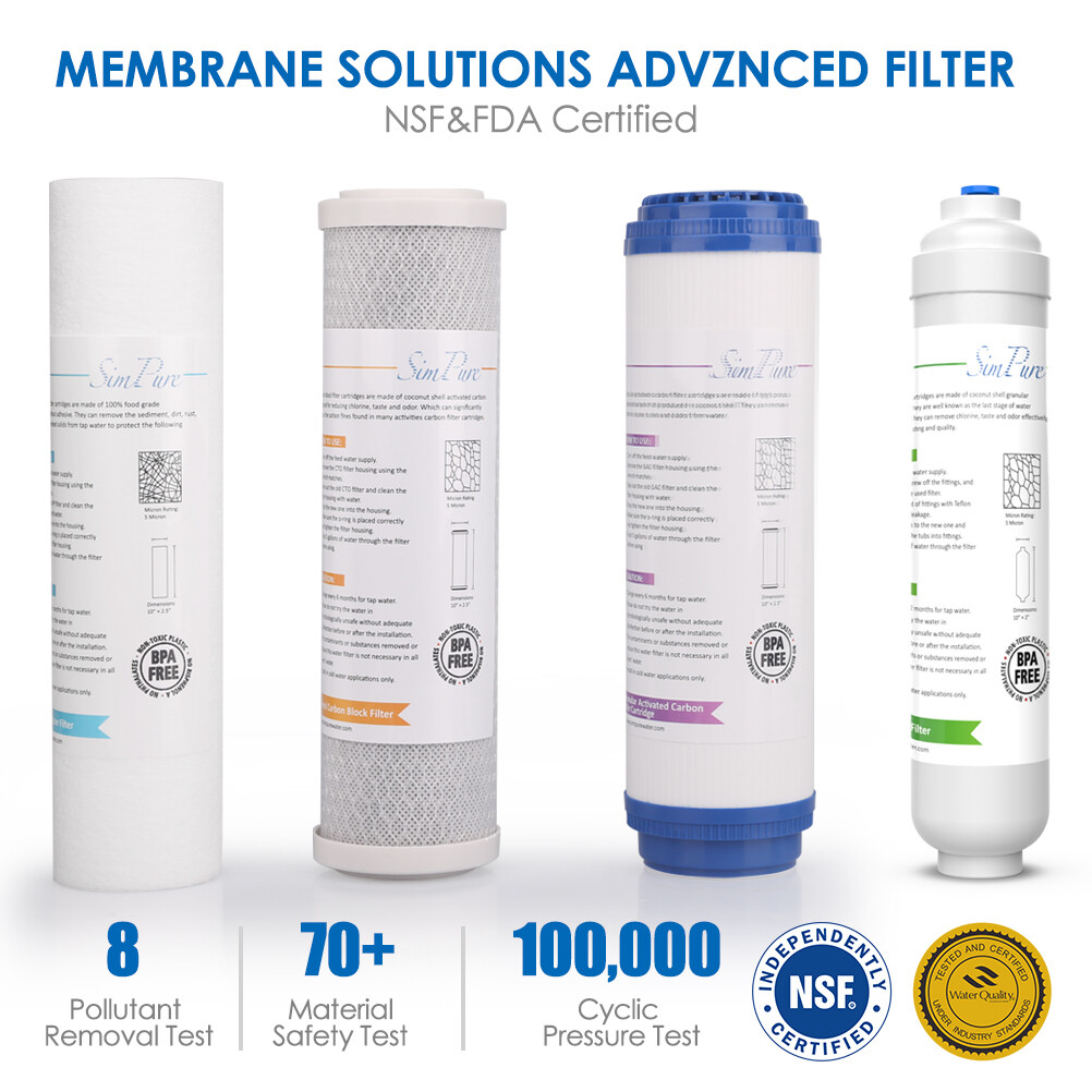 Water Filter Replacement PP Sediment,CTO Carbon Block,T33Cartridge Fit RO System