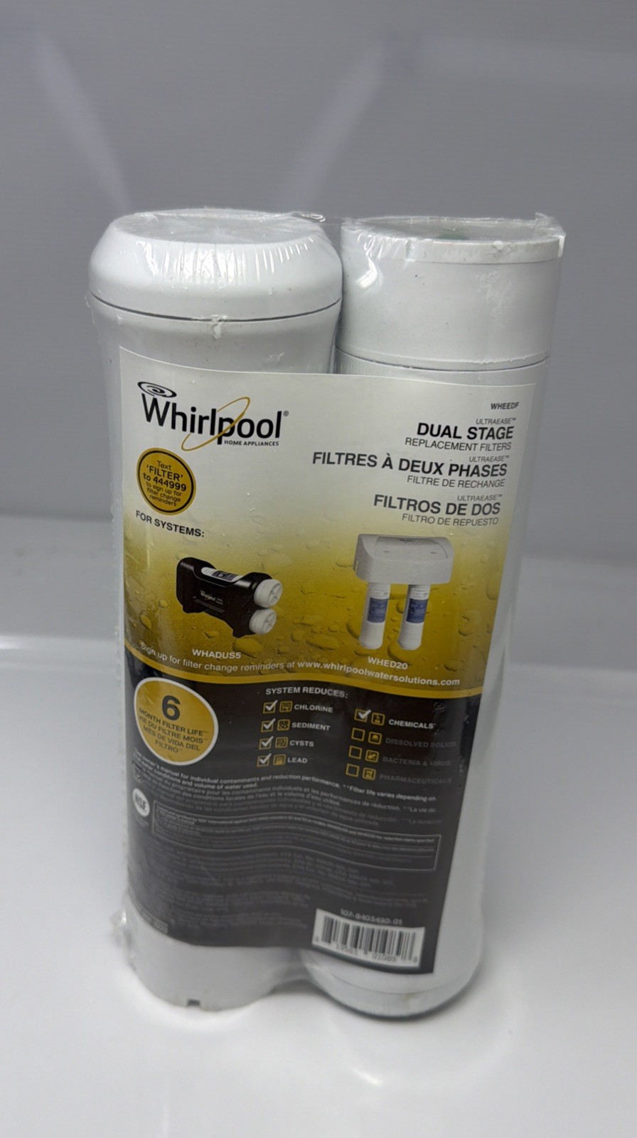 Whirlpool WHEEDF Dual Stage Replacement Water Filters For WHADUS5 WHED20