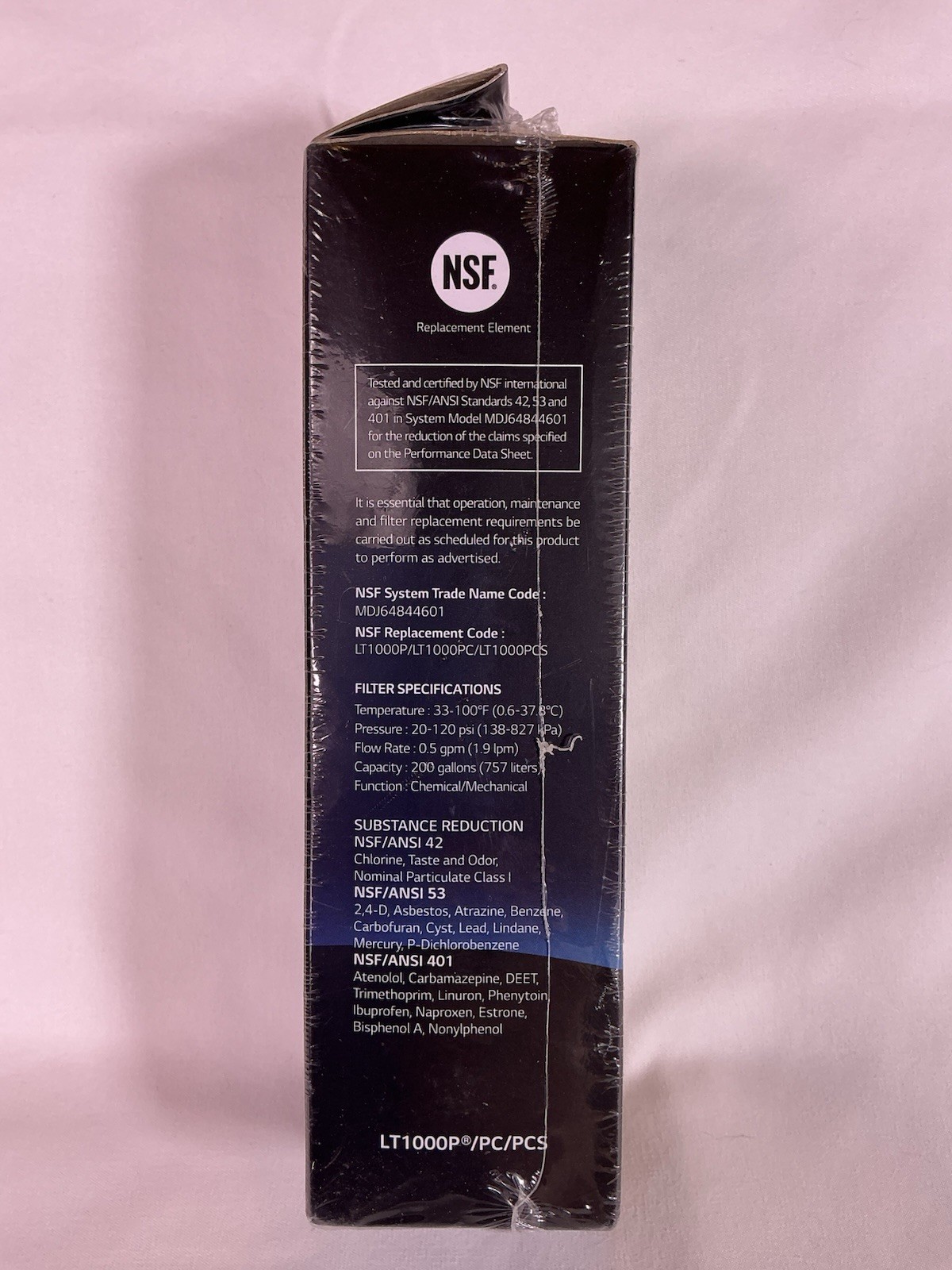 LG OEM Water Ice Fridge Filter Replacement Cartridge LT1000P/PC/PCS, New