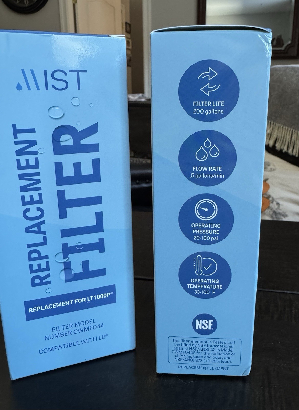 MIST Lt1000P – REPLACEMENT Water FILTERS Model CWMF044 Compatible w LG – 2 NEW