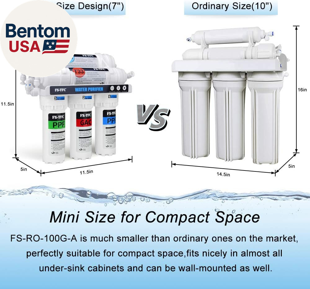 5-Stage Reverse Osmosis Water Filtration System 100GPD Fast Flow plus Extra 4 Fi
