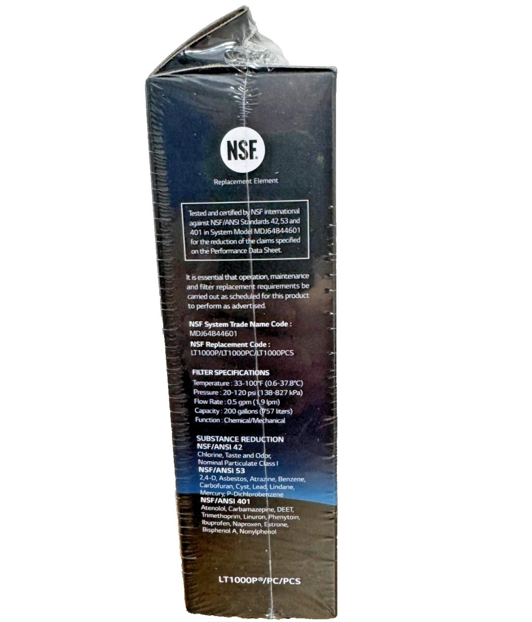 Genuine LG Water Filter Replacement Cartridge LT1000P/PC/PCS – New and Sealed!