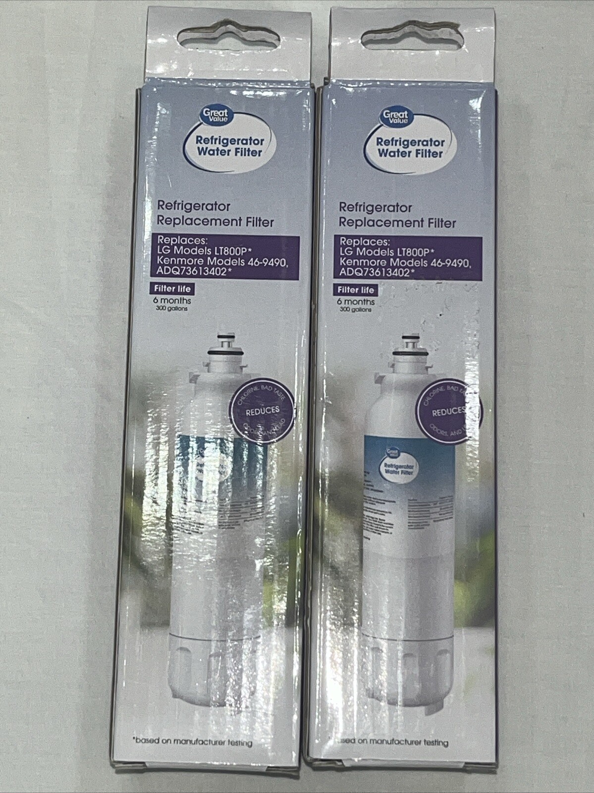 2 Great Value Replacement Refrigerator Water Filter LG LT800P & Kenmore 9490