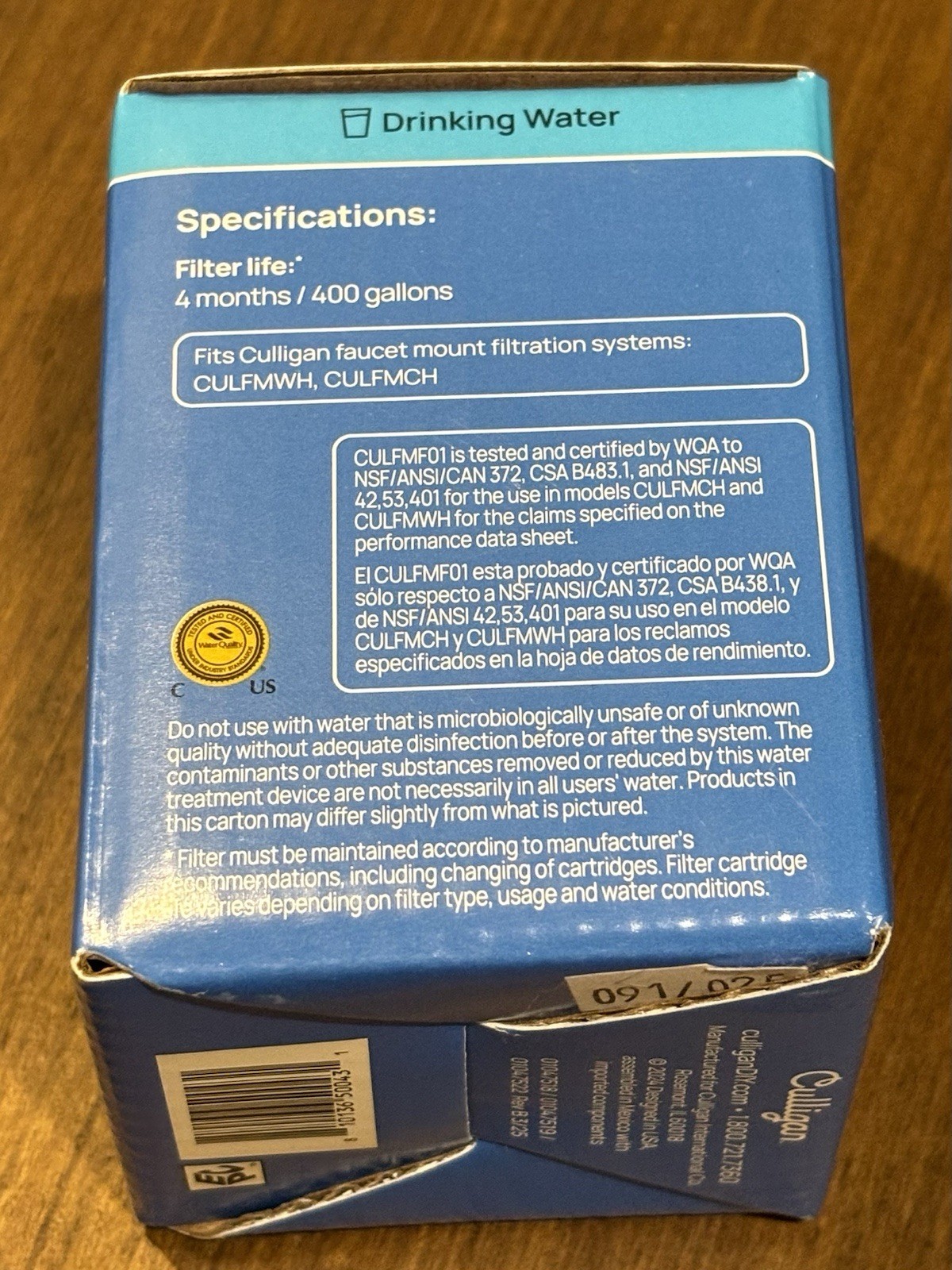 Culligan Faucet Mount Replacement Filter. Model CULFMF01. Filtration: Superior