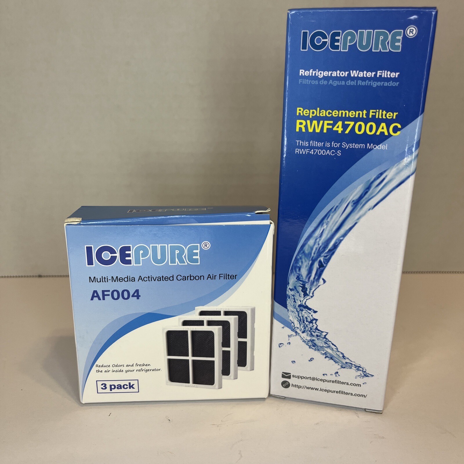 1 Golden Icepure RWF4700A Water Filters & 3ICP-AF004 Air Filters LG Kenmore