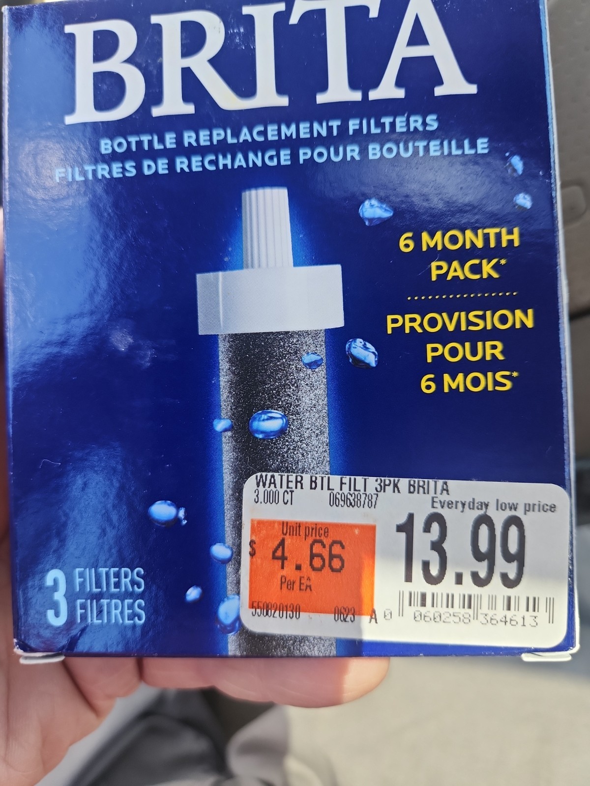Two 2 BRITA Bottle Replacement Filter 3 Count, 6 Month Supply