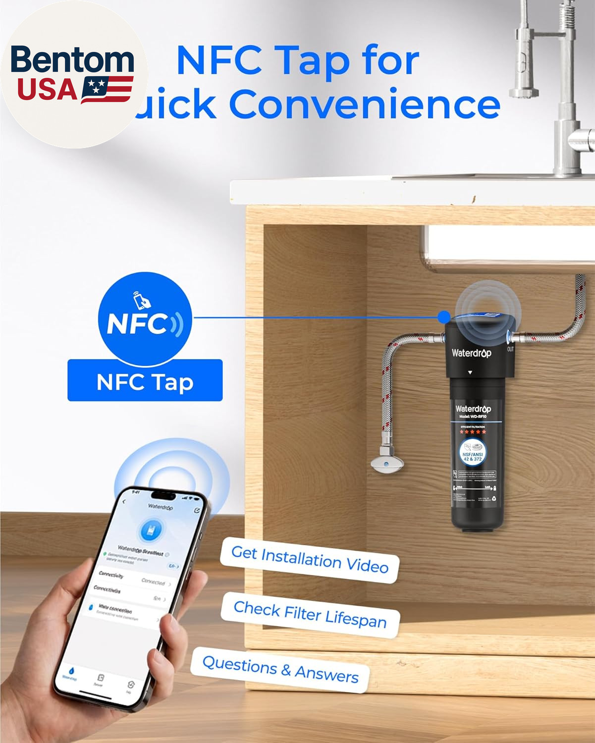 10UA under Sink Water Filter System, Reduces PFAS, PFOA/PFOS, Lead, Chlorine, Ba