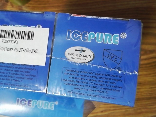 Ice Pure Refrigerator Filter RWF4700AC 3 Pack With 3 Air Filters LG LT1000P NEW