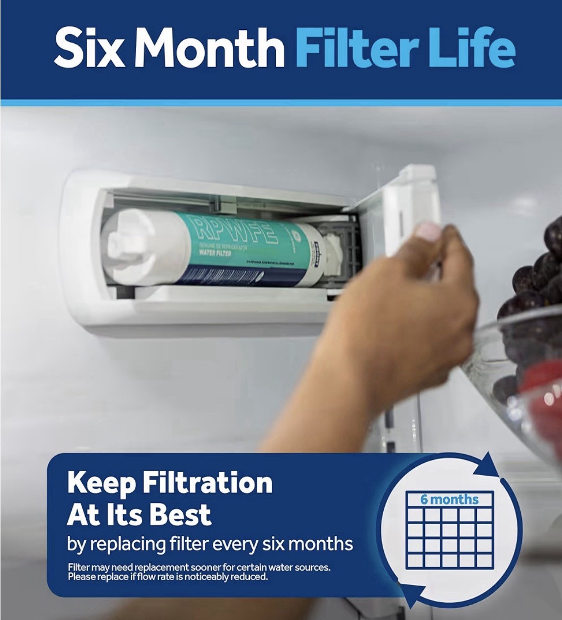 Glacier Fresh GF-009X Ice Water Filter GE RPWFE & RPWF – 1 Pack