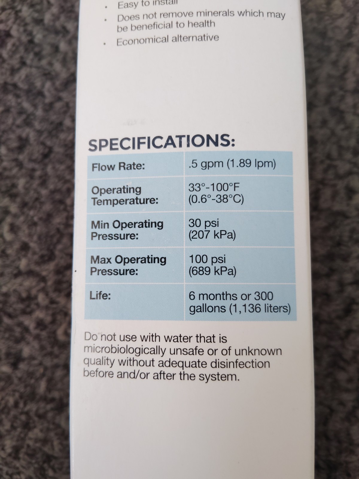 Earthsmart S-2 Replacement Filter for Refrigerators 300 gal