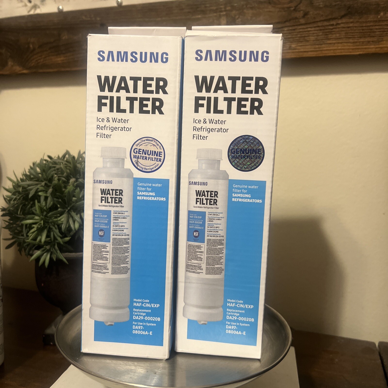2 PACK Genuine Samsung DA29-00020B HAF-CIN/EXP Refrigerator Water Filter (New)