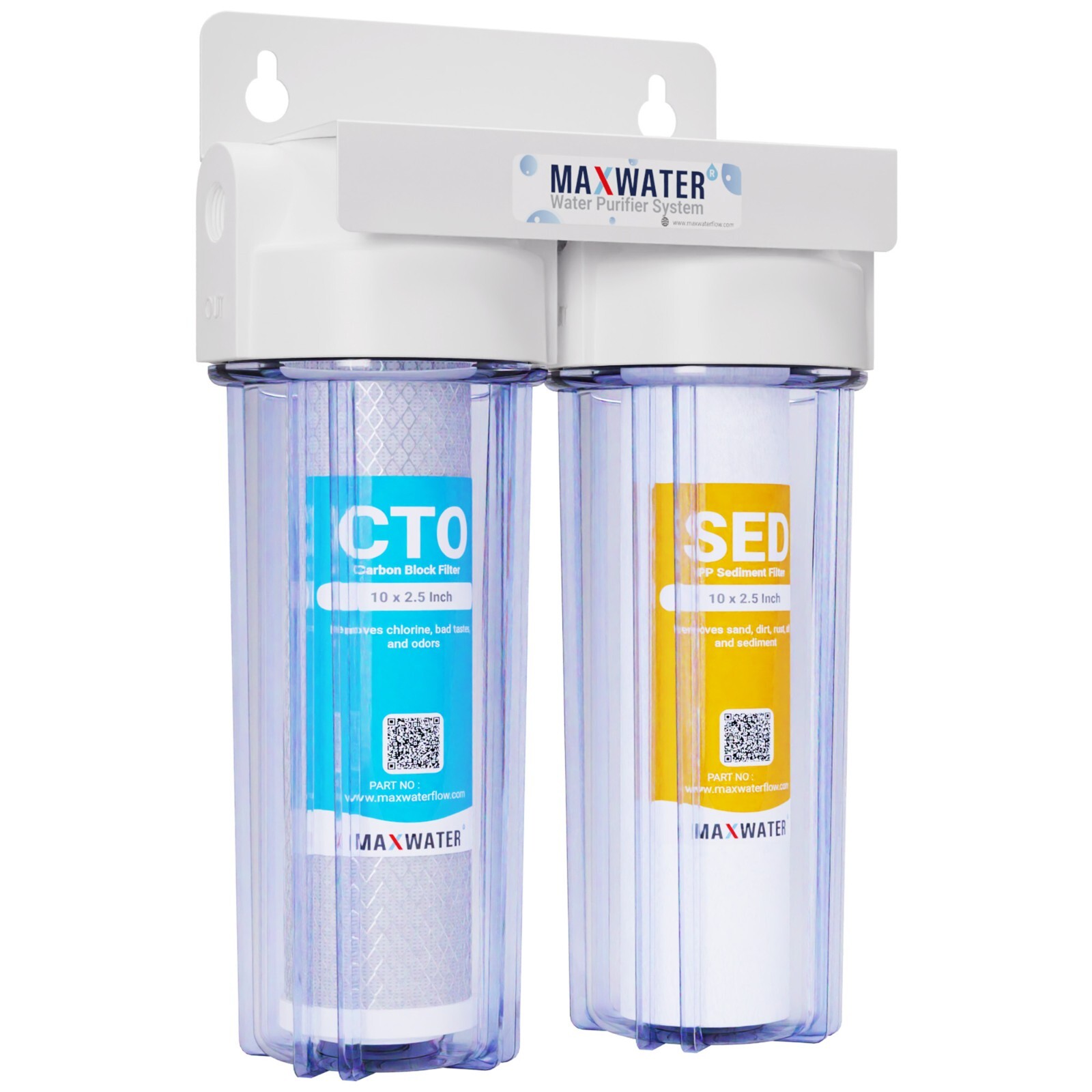 2 Stage10″ Whole House Water Filter Sediment Carbon Filter /RVS/Well/Pool/Boiler