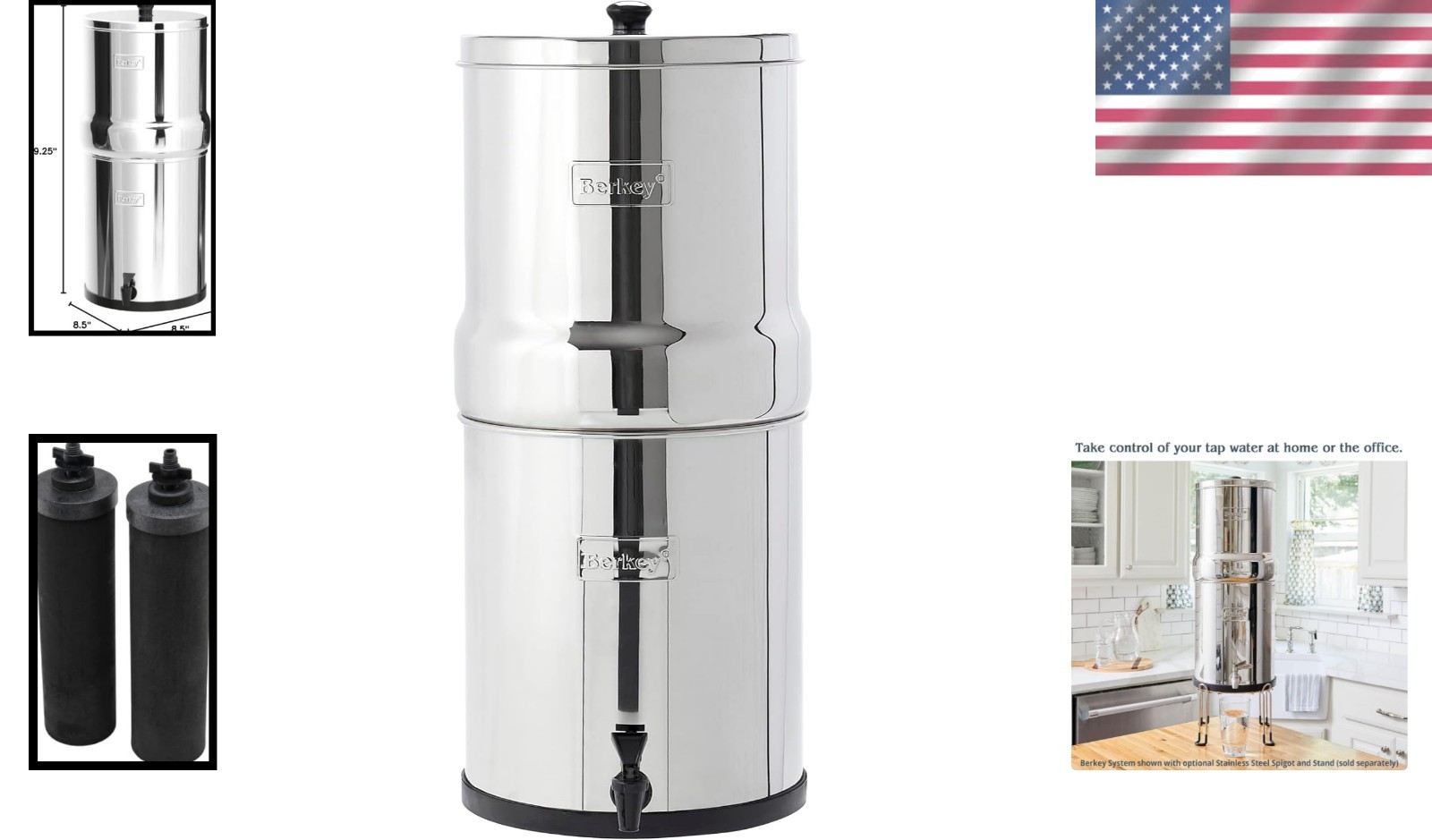 Effortless Stainless Steel 2.25 Gallon Gravity Water Filter – Long-Lasting BB9-2