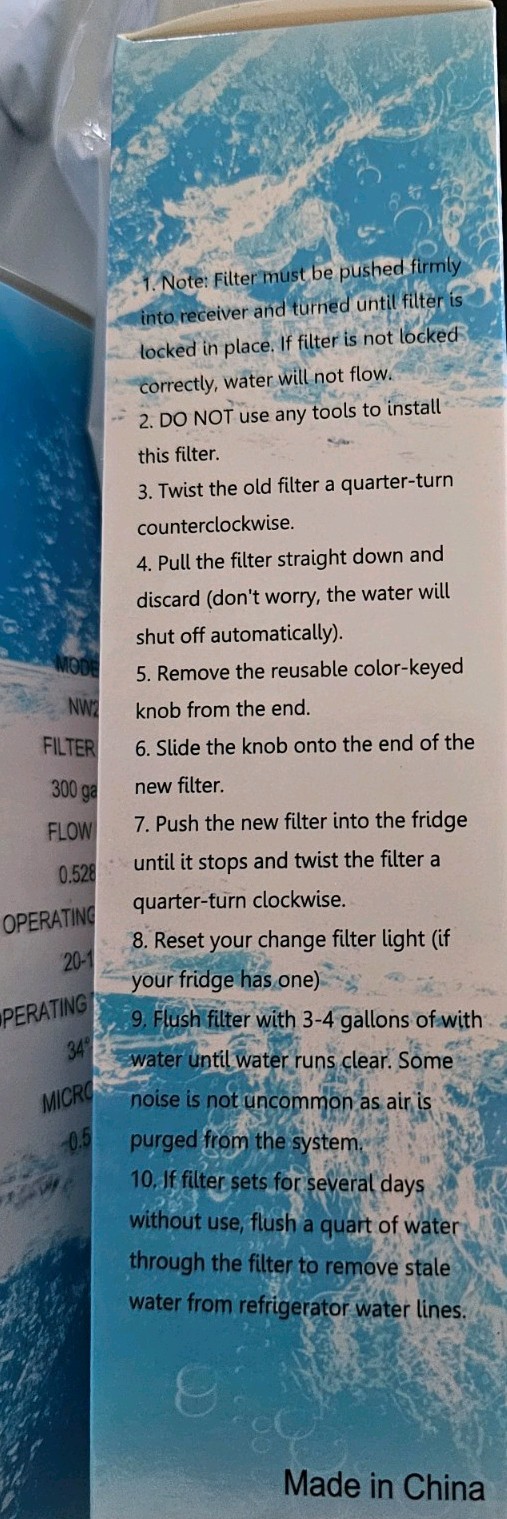 Refrigerator Ice And Water NIB 3-Pack