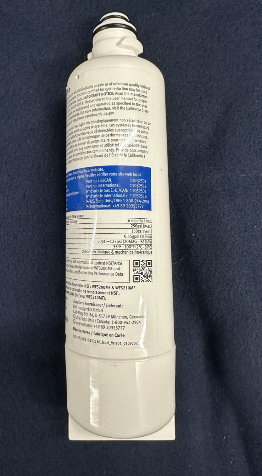 Bosch Ultra Clarity Pro Refrigerator Water Filter BORPLFTR50