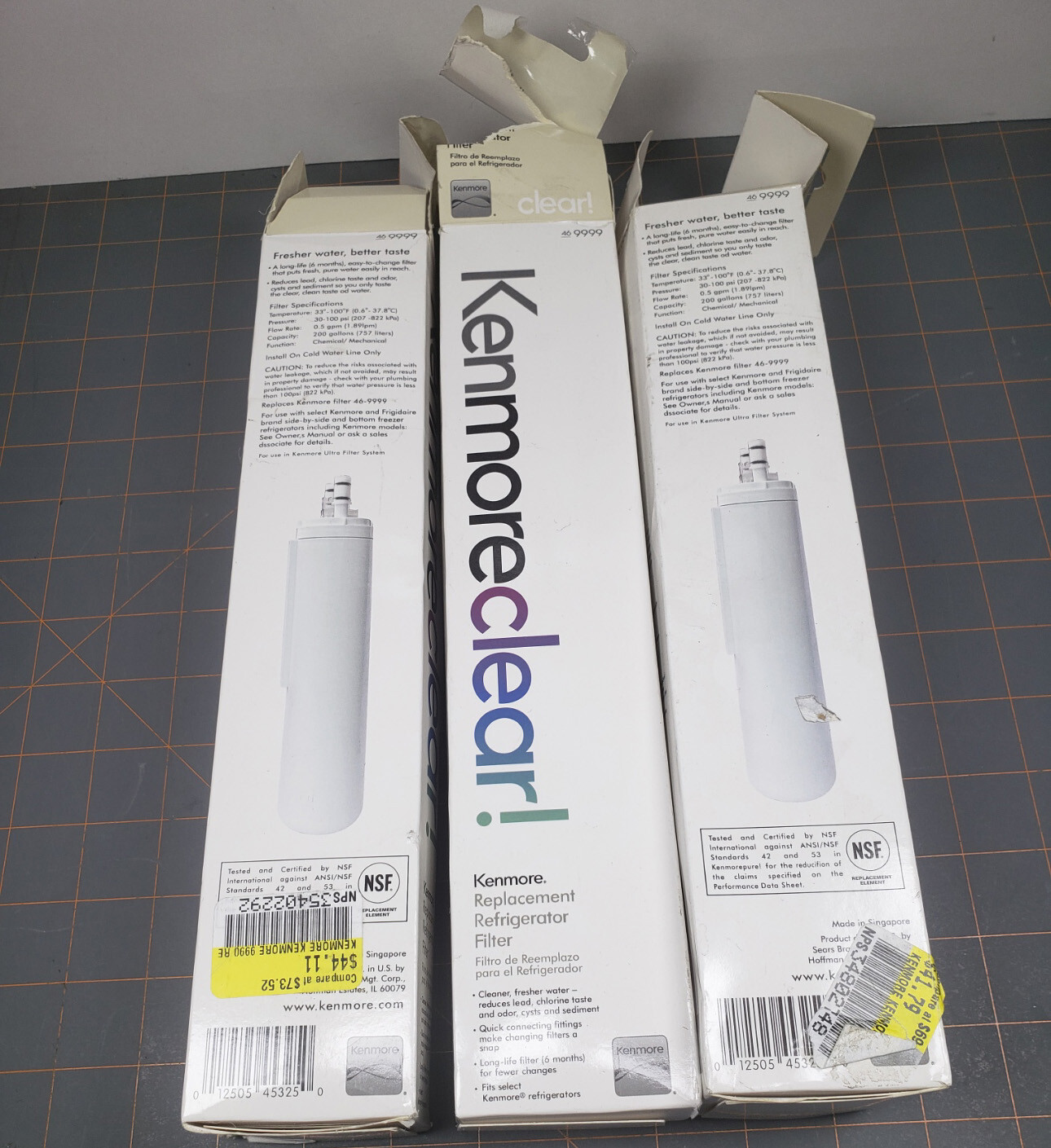 3 pk. Sears Kenmore 46-9999 Replacement Refrigerator Water Filter Filters Sealed
