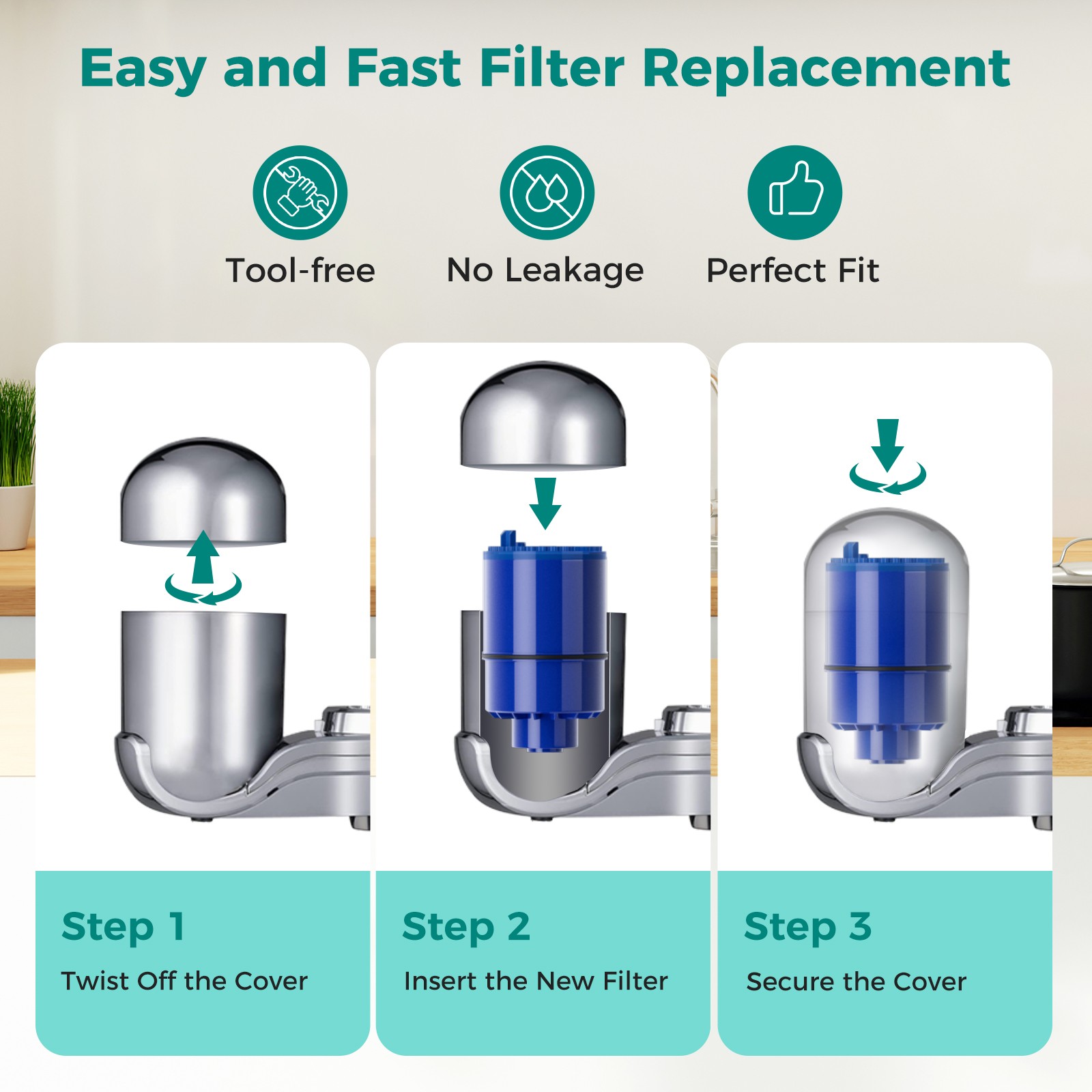 RF-9999 PFM400H Faucet Water Filter Replacement NSF Certified 2/3/4/6/8/12-Pack