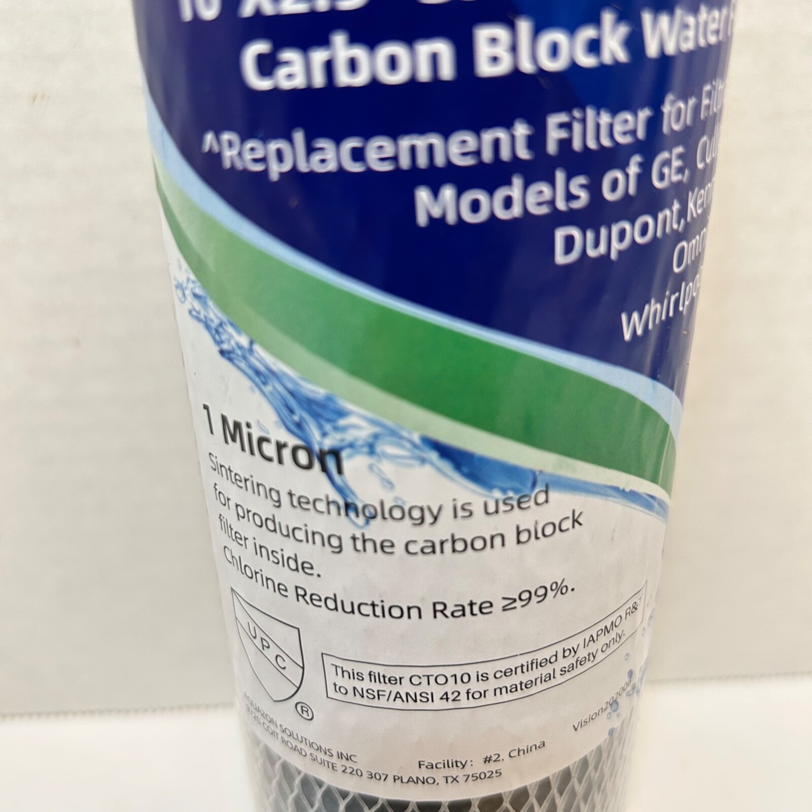 PurePlus CT010 Sintering Activated Carbon Block Water Filter 10 x 2.5″ New