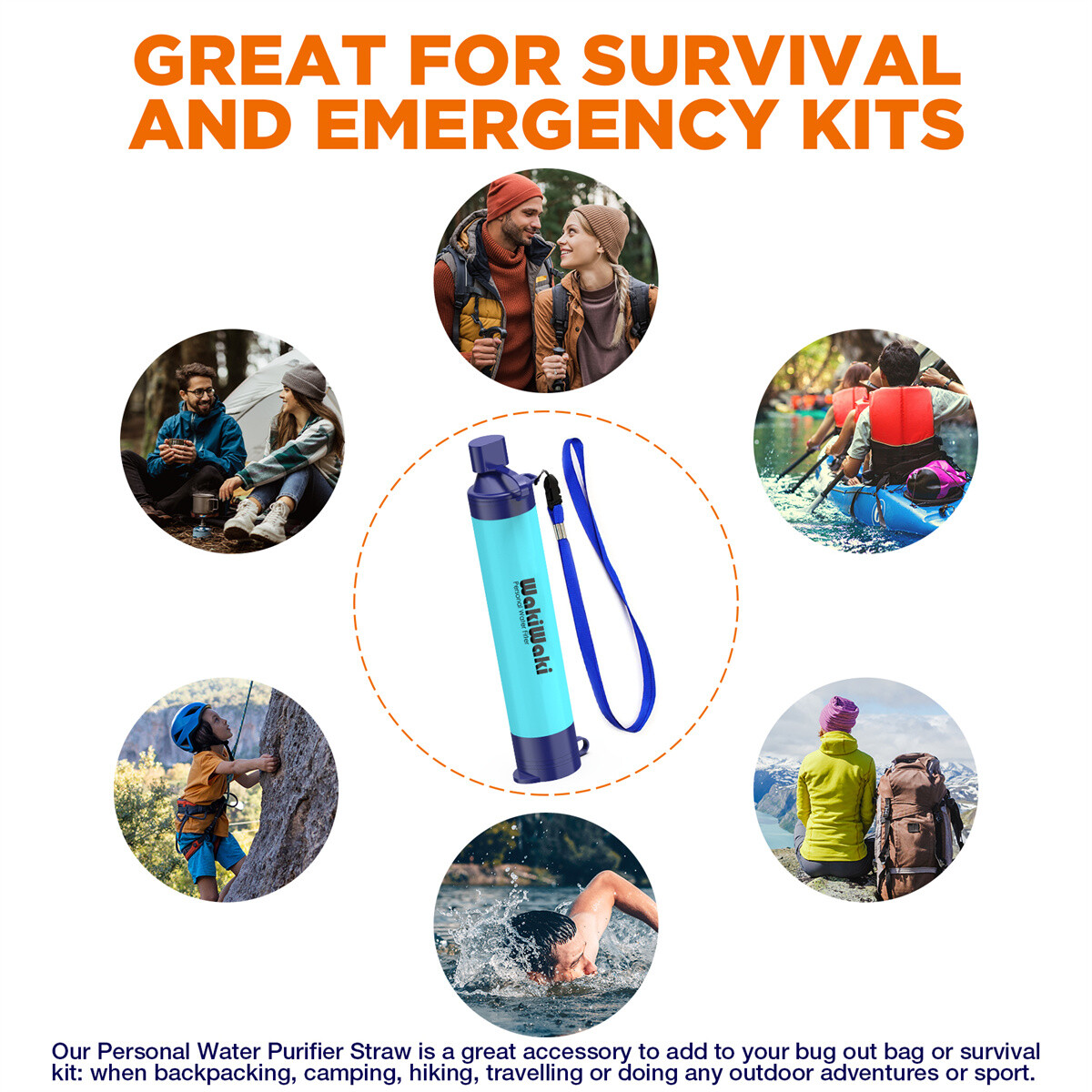Gravity Water Filter Straw, Camping Water Filtration System|Water Purifier Straw