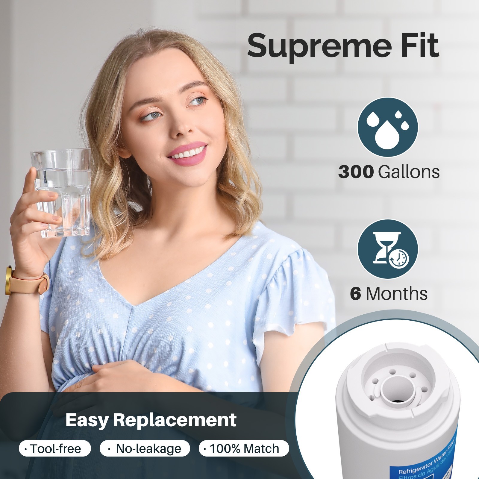 IcePure RWF0900A Fit For WRX735SDHZ Filter 4 WRF555SDFZ09 9006 Water Filter 5PCS