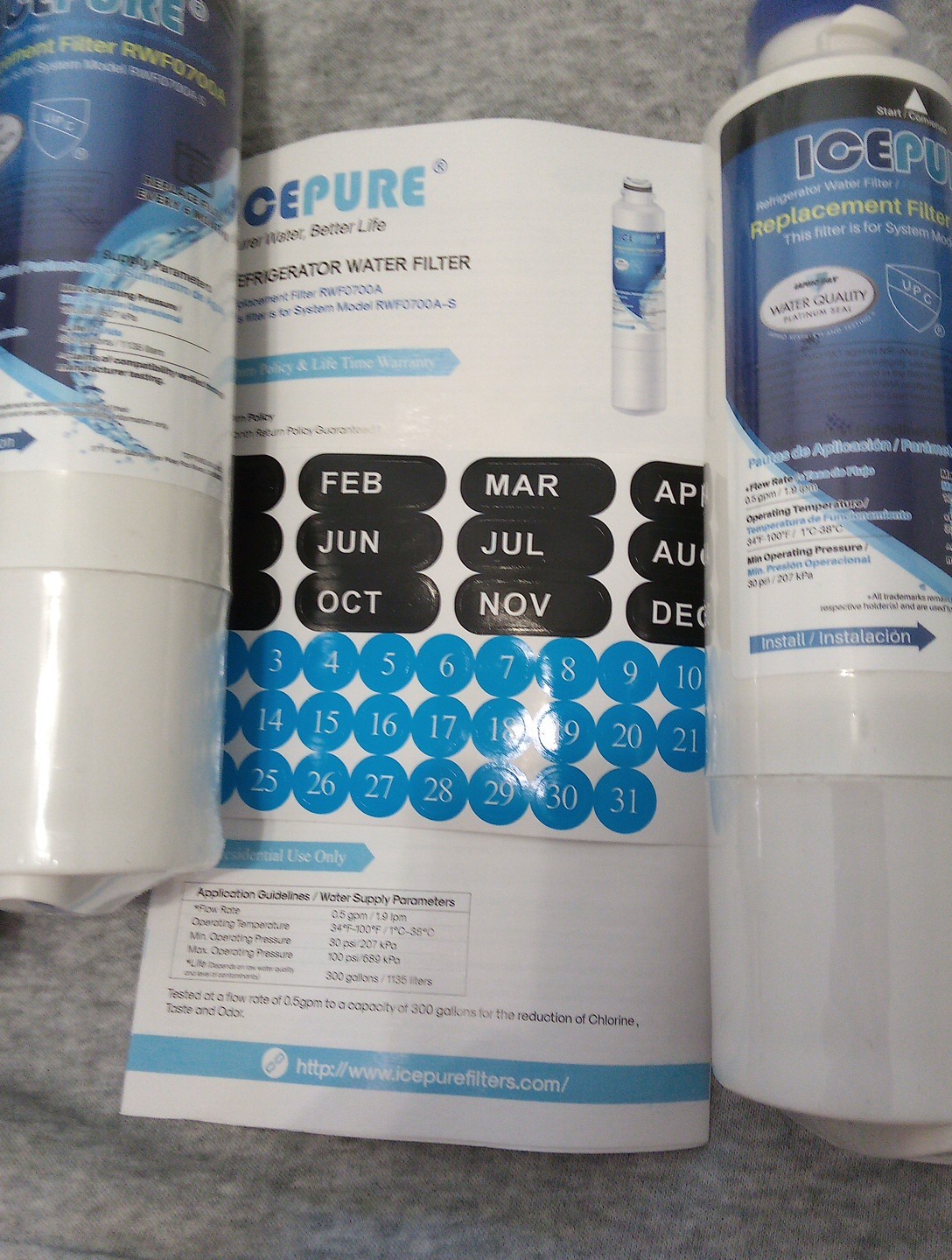 IcePure RWF0700A Water Filters (2)– Box Opened- Filter Still Sealed In Plastic