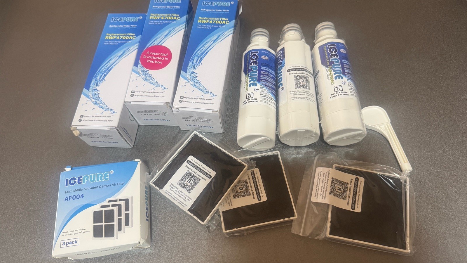3 PACK ICEPURE ADQ747935 RWF4700AC Water & Air Filter Replacement for LG LT1000P