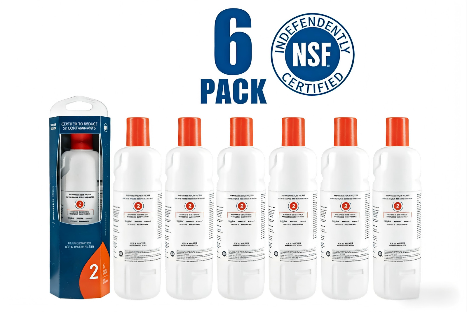 6 Pack-Refrigerator Ice Replacement W10413²645A EDR2²RXD1 Filter-US SHIPPED