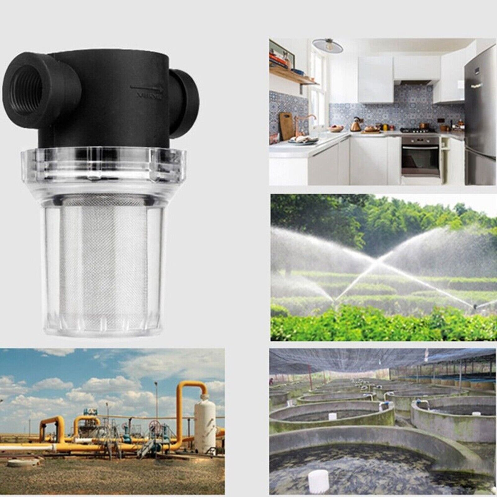 1/2″ 3/4″ 1″ Inline Mesh Strainer Water Pump Filter Screen Garden Irrigationo0