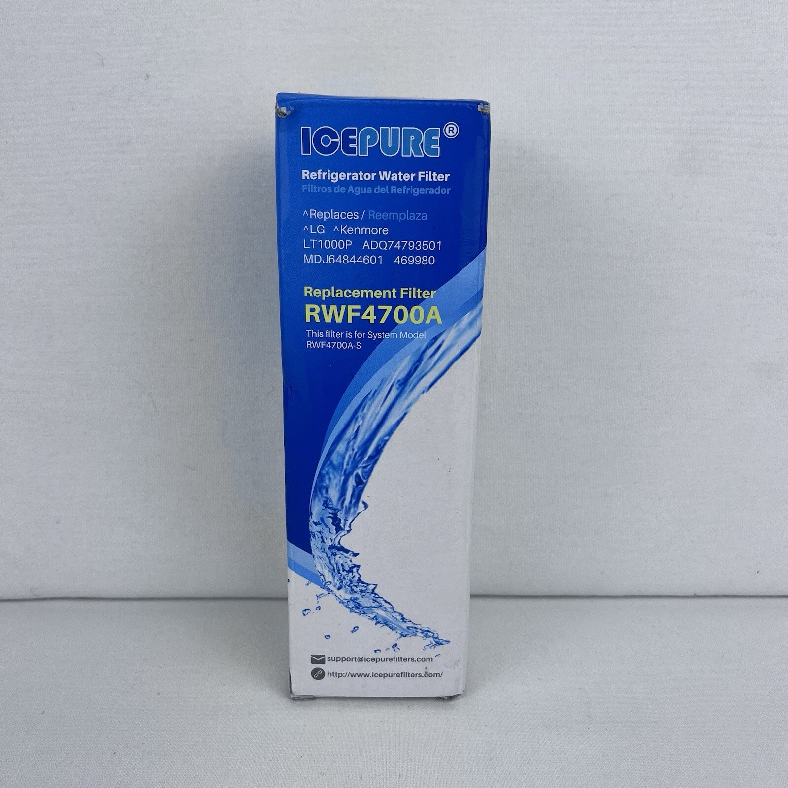 Ice Pure Refrigerator Water Filter Replacement Filter #RWF4700A New In Open Box