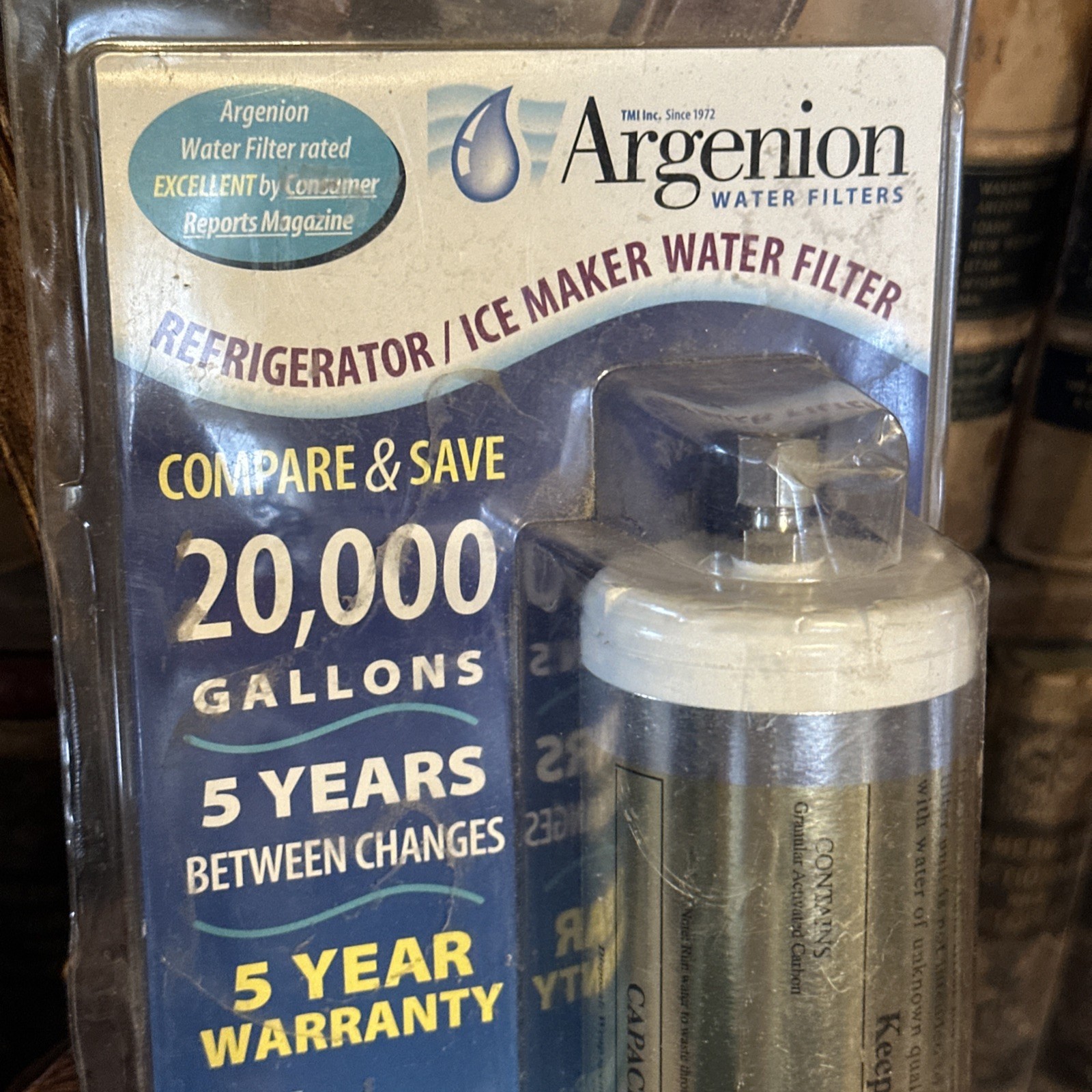 Argenion 20,000 Gal. Refrigerator In-line Water Filter 5 Yr. FACTORY SEALED NEW