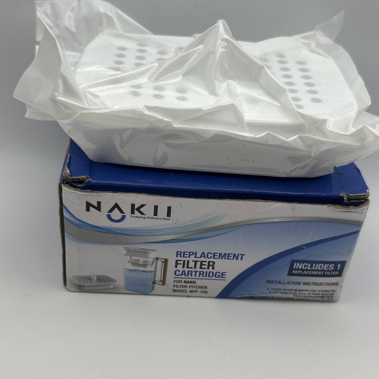 Nakii Water Pitcher Replacement Filter for NFP-100, 1 Count NEW