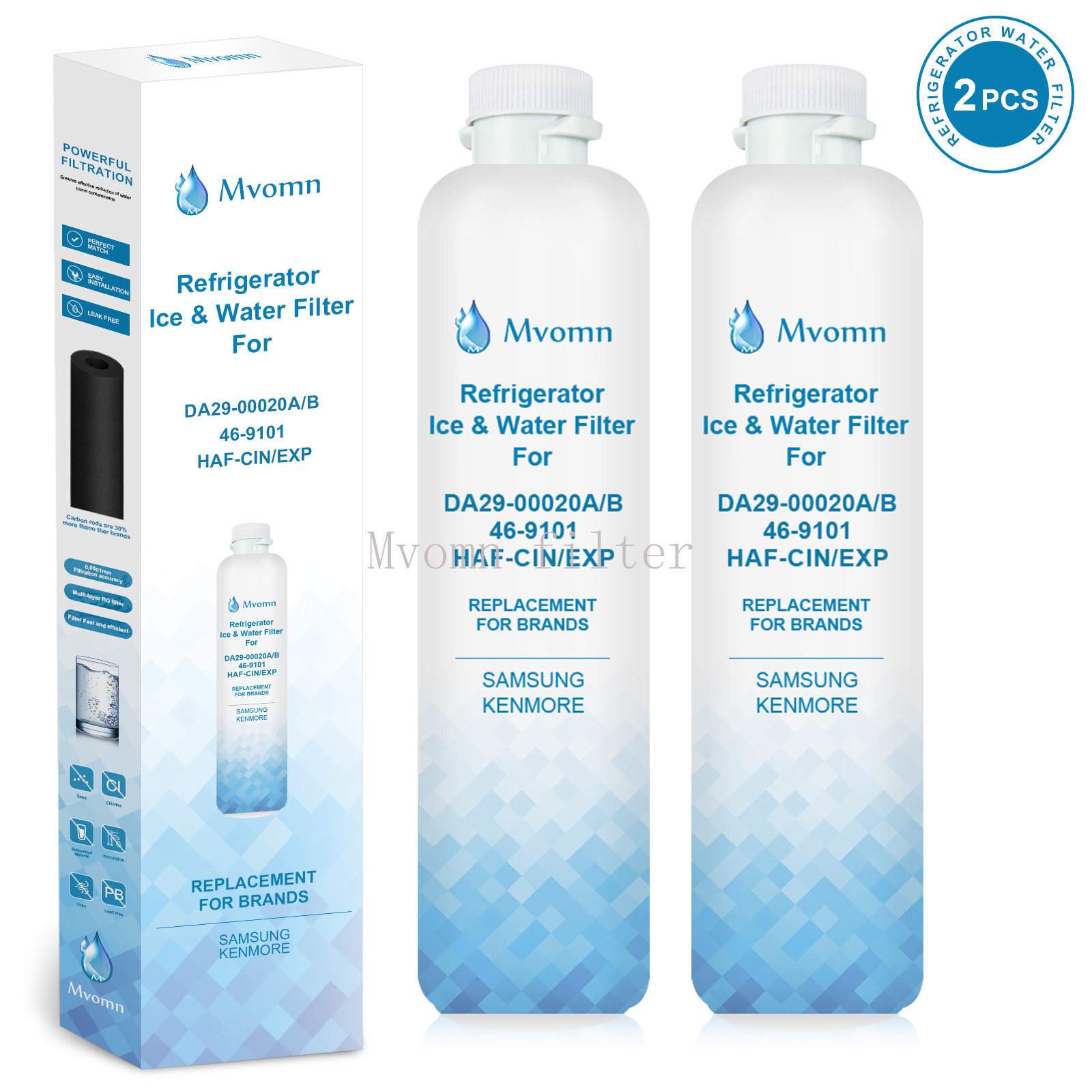 Fits Samsung DA29-00020B HAFCIN/EXP Comparable Tier1 Fridge Water Filter 2PK
