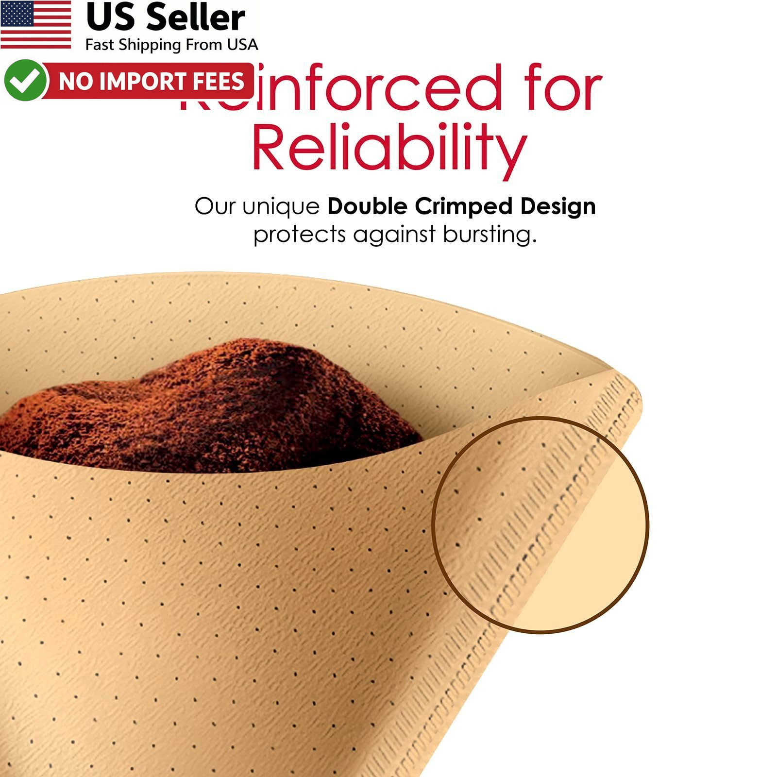 Melitta #4 Coffee Filters Unbleached 8-12 Cup 100 Count Pack of 3 FROM USA