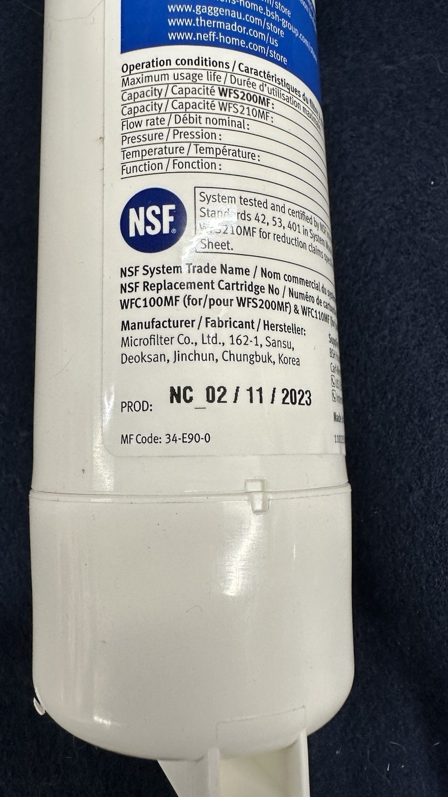 Bosch Ultra Clarity Pro Refrigerator Water Filter BORPLFTR50