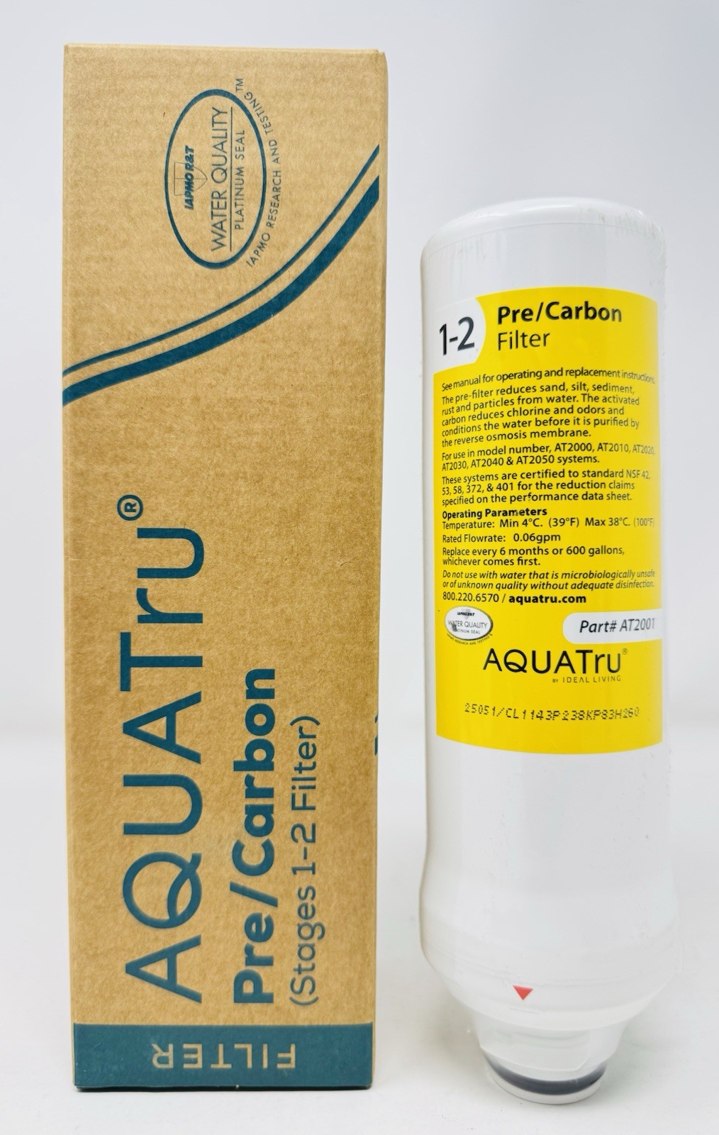 AquaTru AT2001 Pre/Carbon Water Filter Stages 1-2