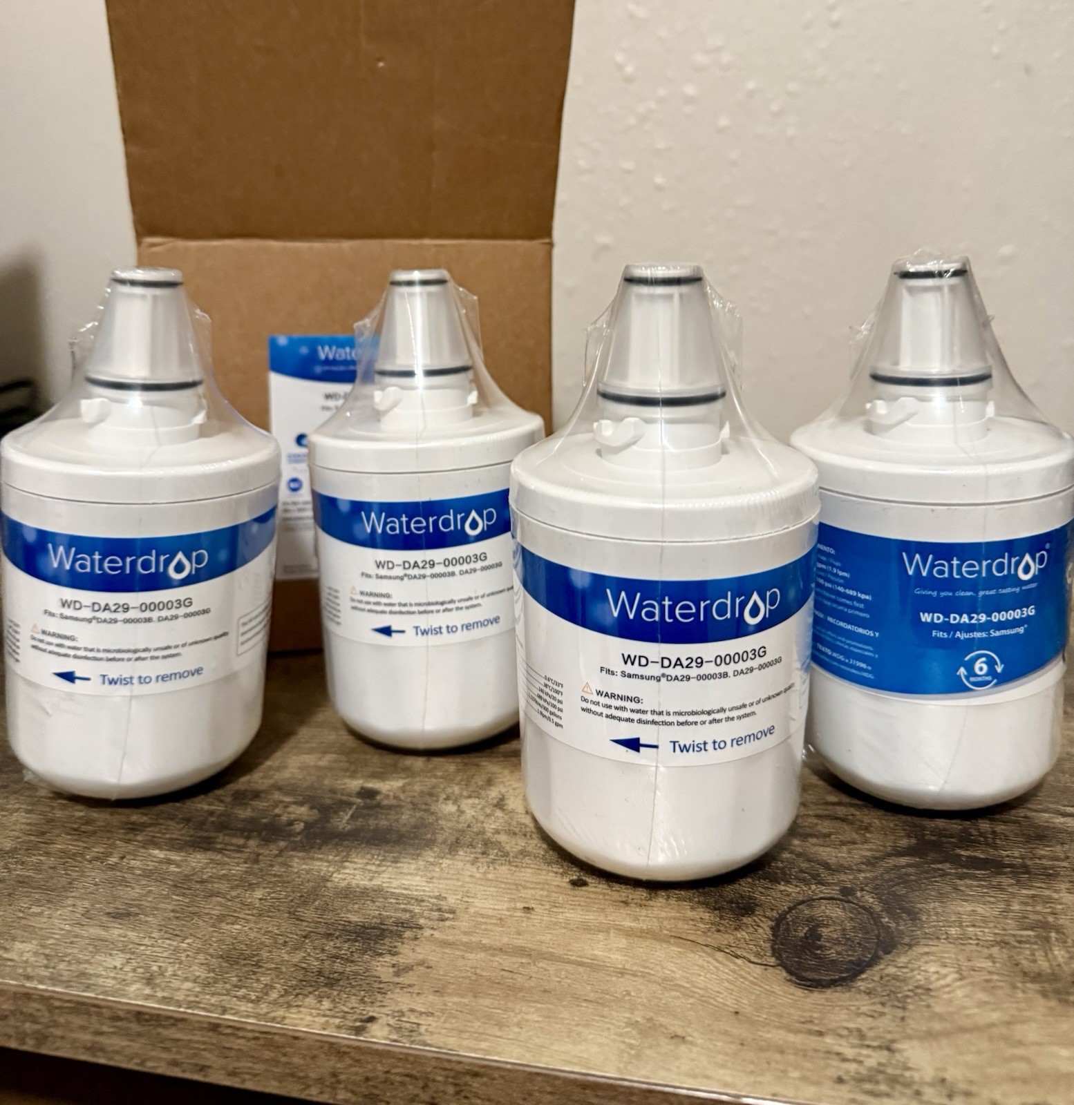 Waterdrop Replacement for Samsung DA29-00003G Refrigerator Water Filter, 4 packs