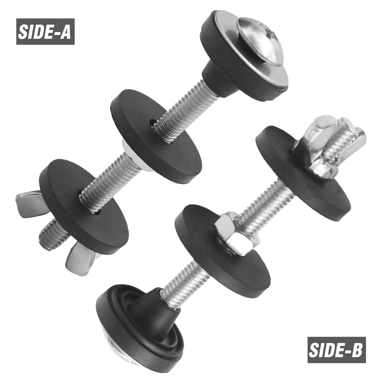 4 PCS Universal Toilet Tank To Bowl Bolt Kit Heavy Duty Stainless Steel