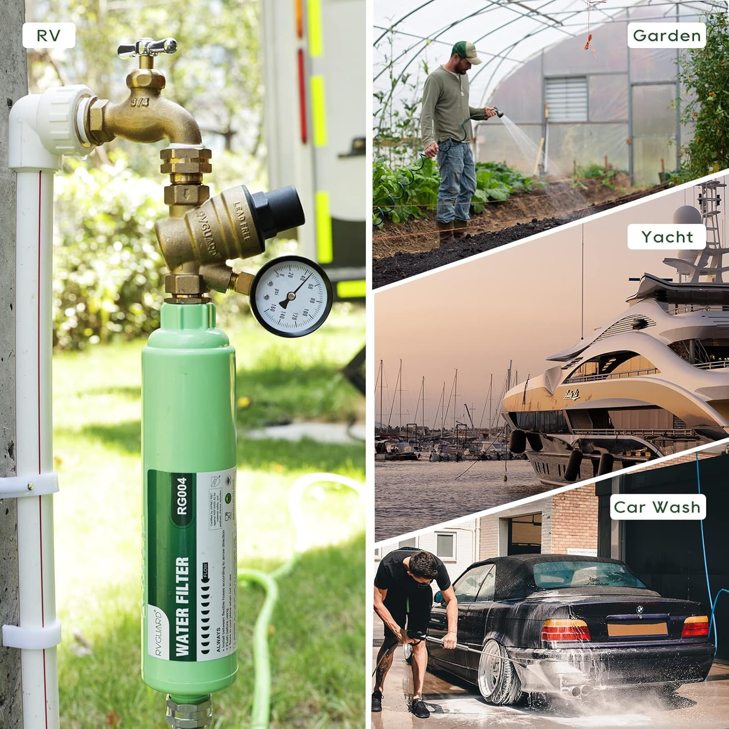 RVGUARD Inline RV Water Filter, Reduces Odors, Bad Taste, Rust, Chlorine, Ideal