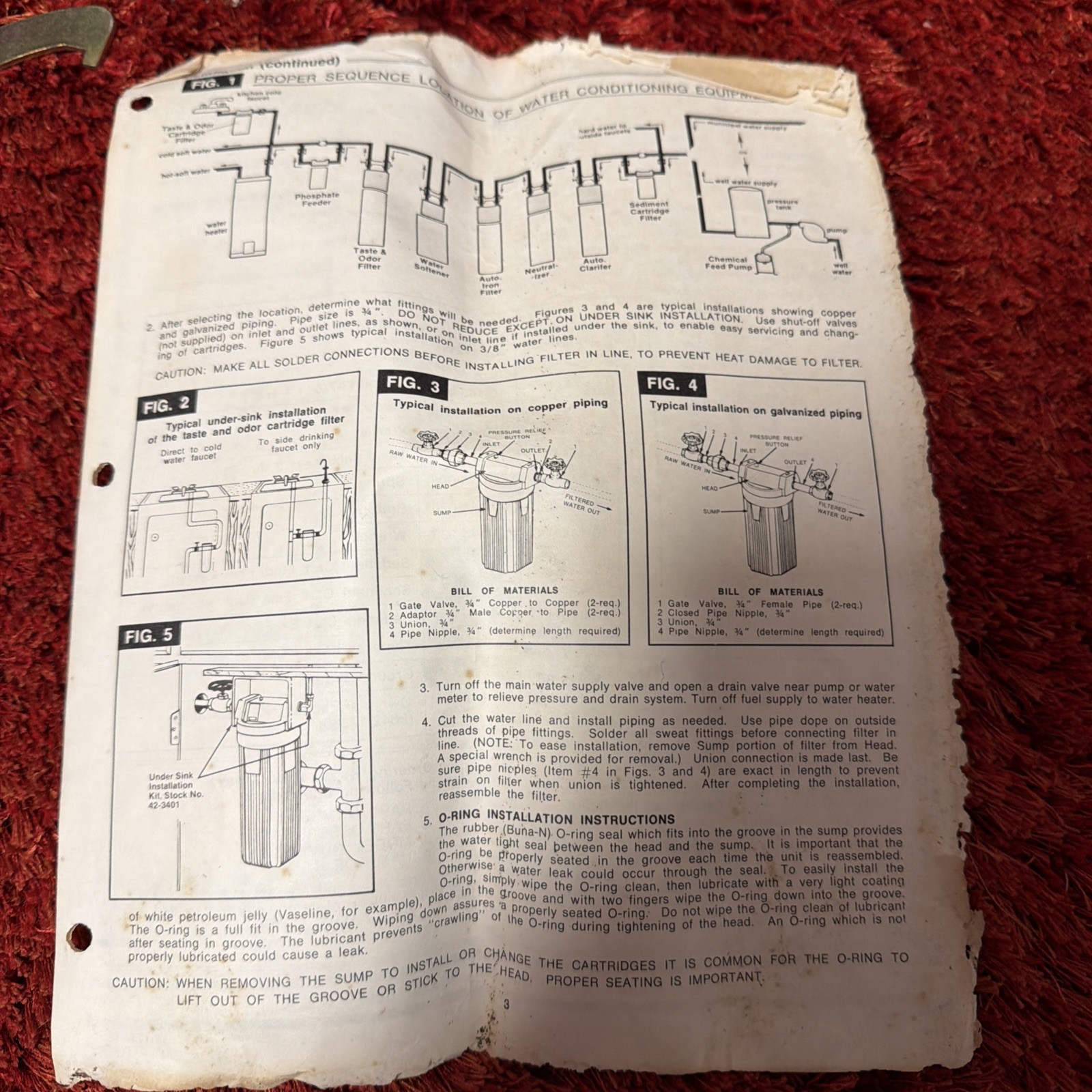 Vintage SEARS 12-Inch Standard WATER FILTER 42-3464 Avocado Green