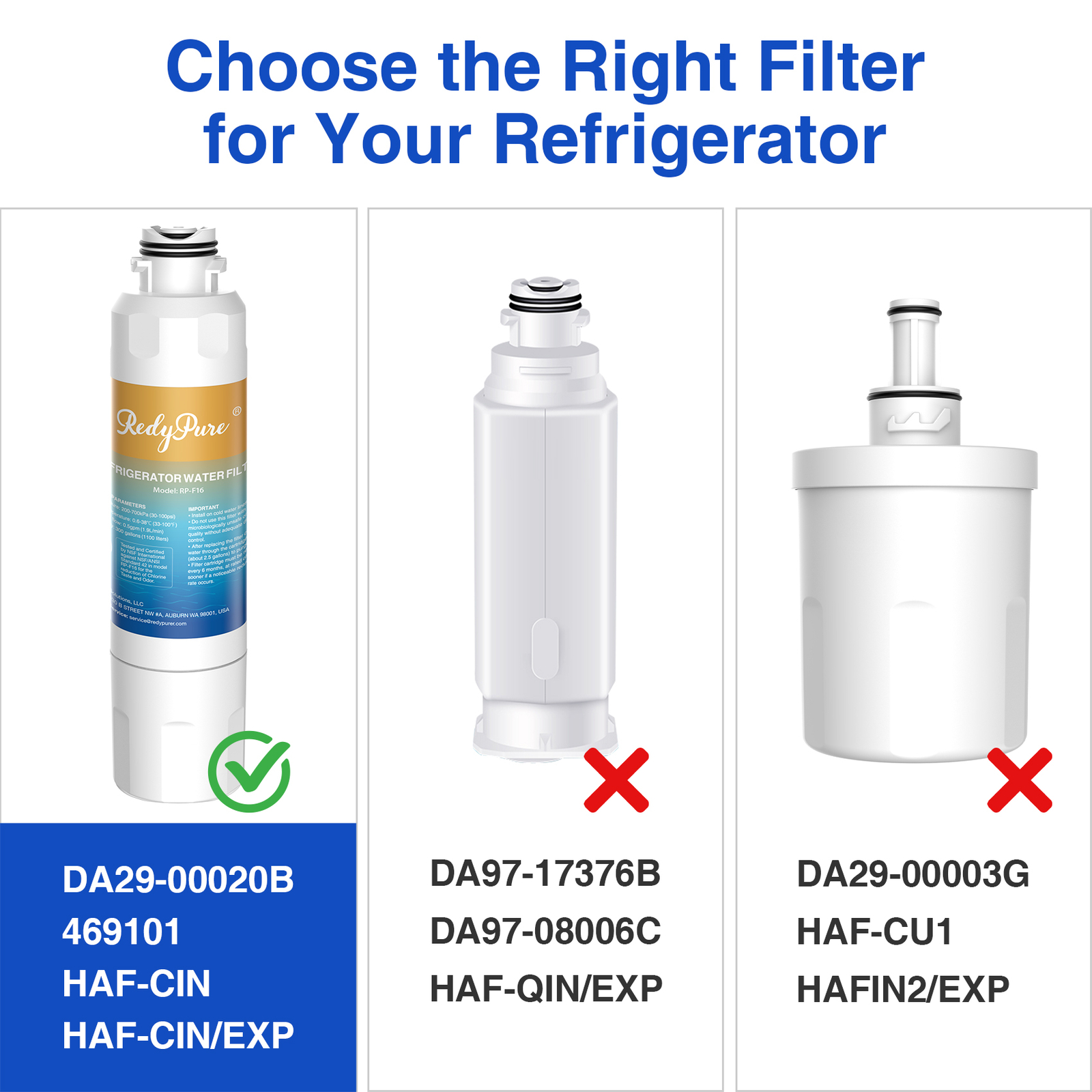 3 Pack Replacement For Samsung DA29-00020B HAF-CIN Refrigerator Water Filter