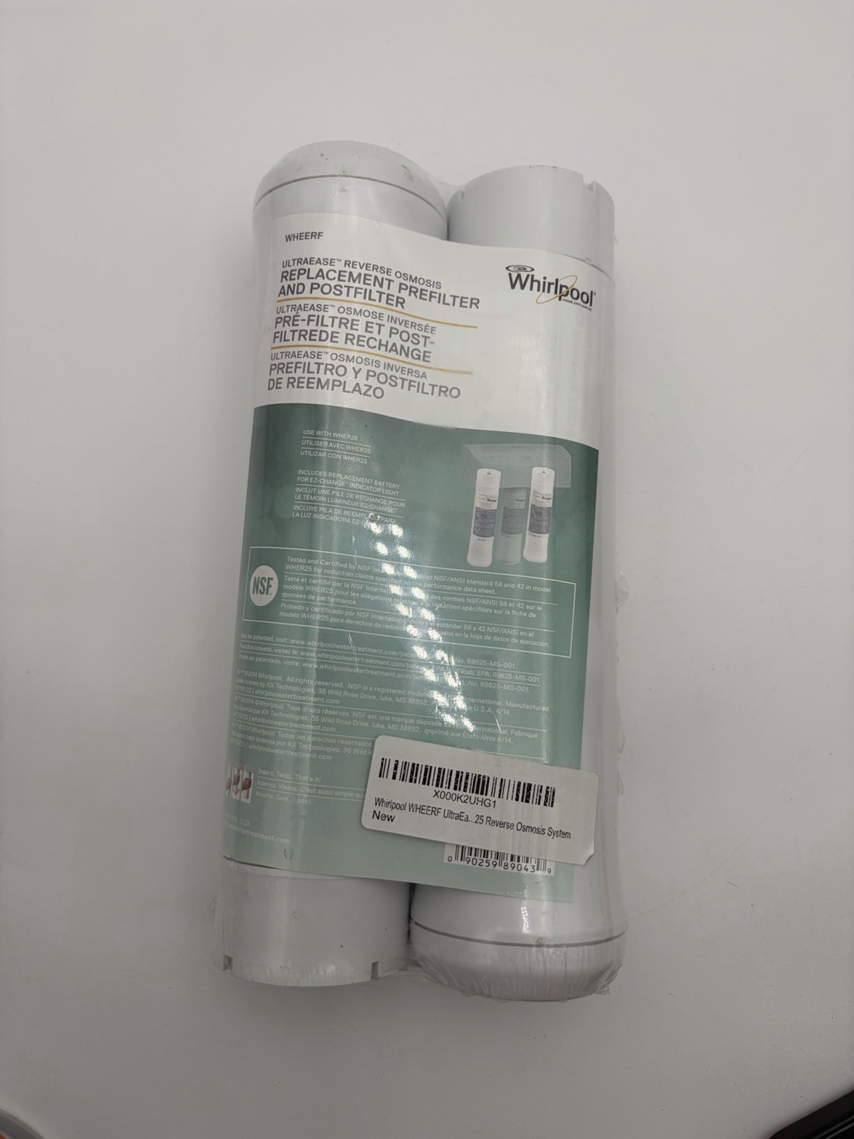 Whirlpool WHEERF Reverse Osmosis Pre/Post Water Filter – 2 Pack