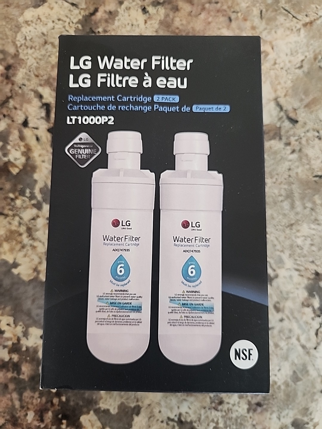 LG LT1000P2 6-Month / 200 Gallon Refrigerator Replacement Water Filter Brand New