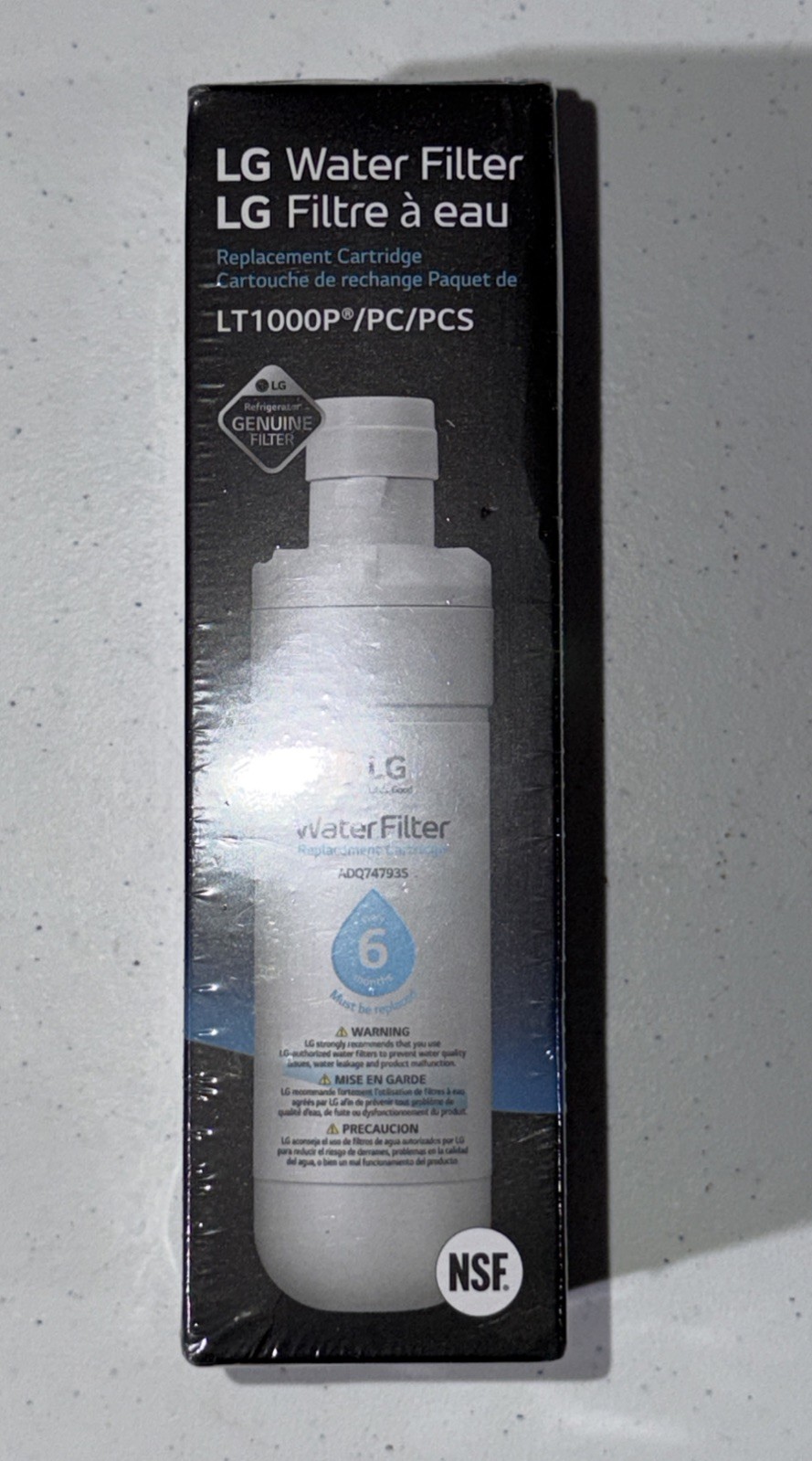 Genuine LG Water Filter Replacement Cartridge LT1000P/PC/PCS – New and Sealed!