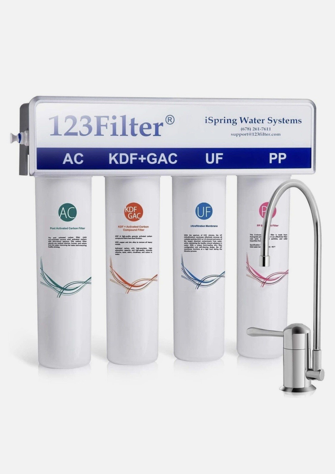 4 Stage Whole House Ultra filtration 0.01 Micron UF Drinking Water Filter System