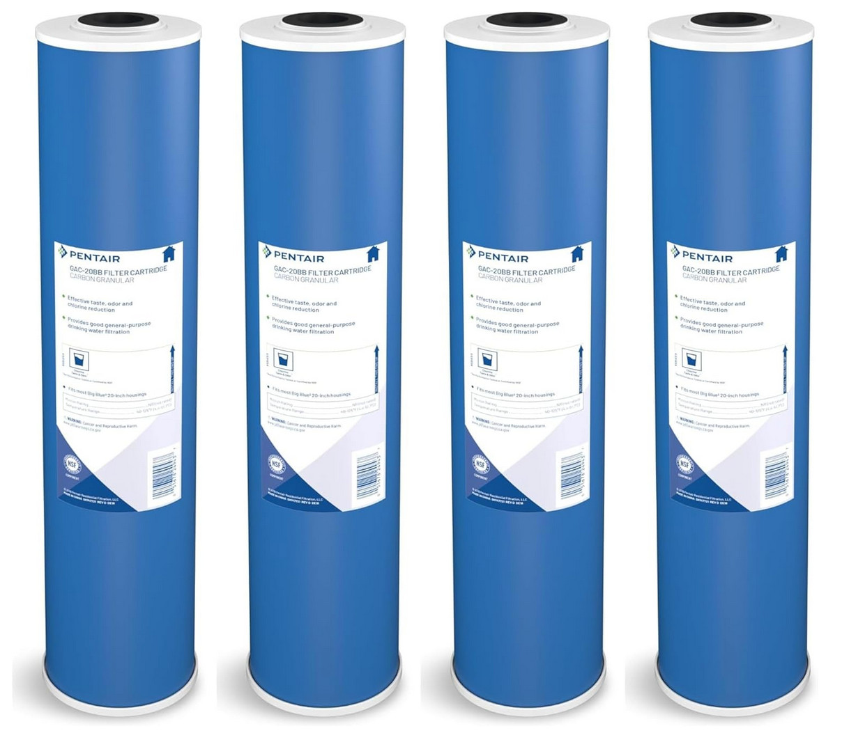 Pentair Pentek GAC-20BB Big Blue Carbon Water Filter 20″ Replacement 4 Pack